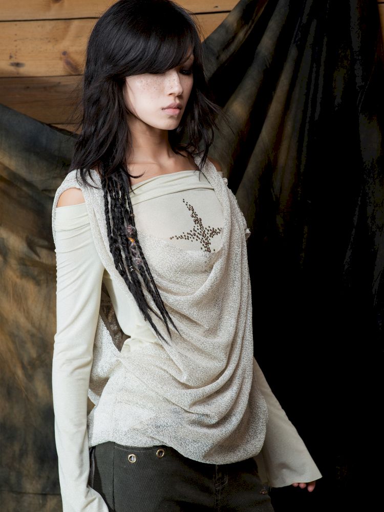 Slim-Fit Off-Shoulder Long-Sleeve T-Shirt【s0000013895】