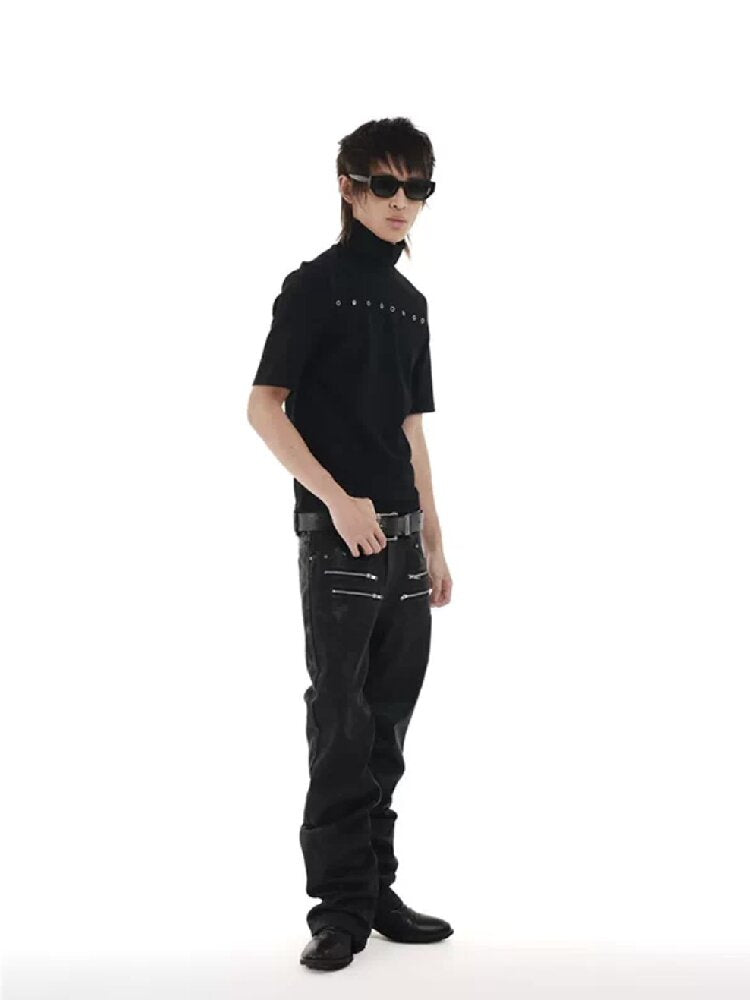 Foil Stamped Stripe Stand Collar【s0000018236】