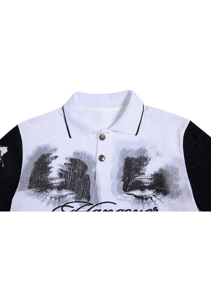 Vertigo Eye Print Polo Shirt【s0000016961】