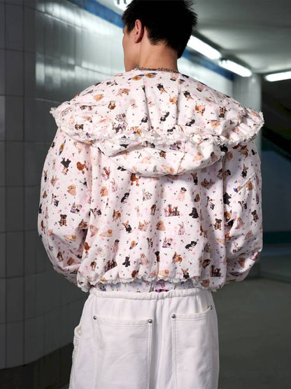 Puppy Print Sweatshirt Jacket【s0000014413】