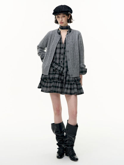 Plaid Ruffle Dress【s0000013739】
