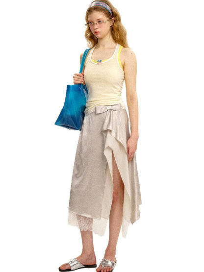 Multi Layered Slit Satin Skirt【s0000017418】