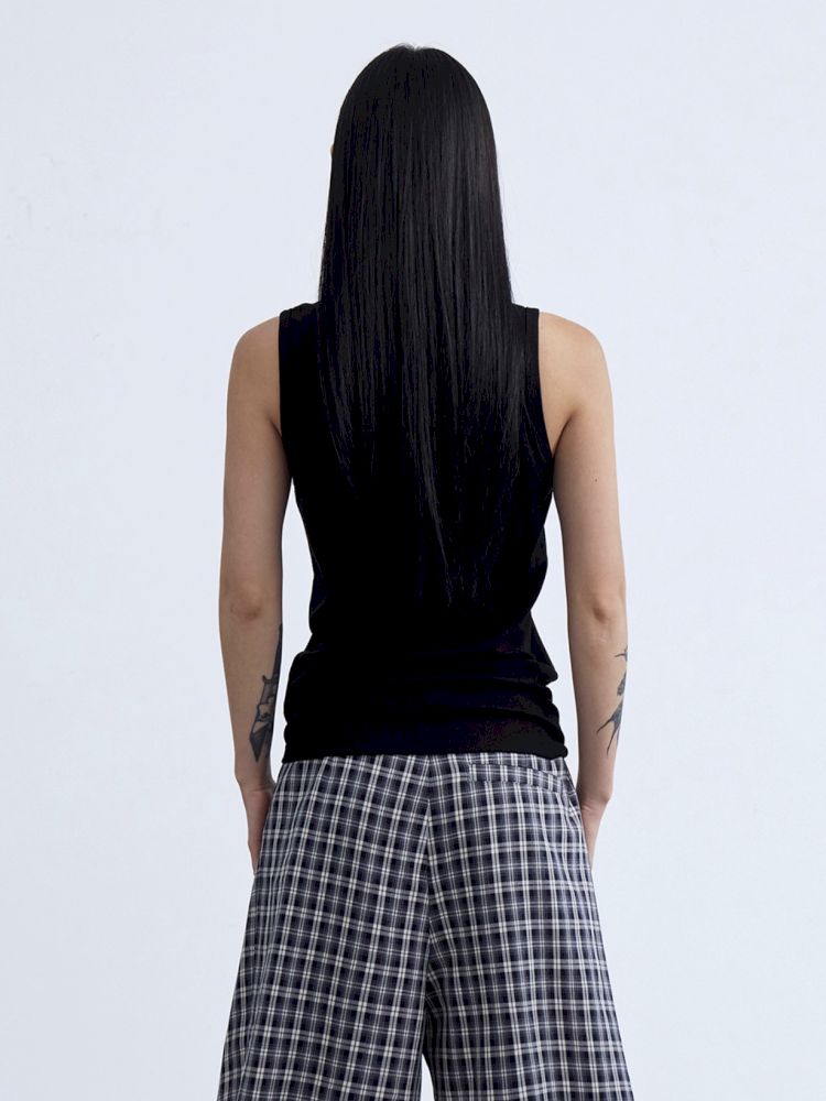 Henley Neck Slim Sleeveless Vest【s0000013197】