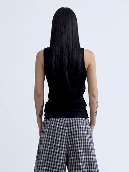 Henley Neck Slim Sleeveless Vest【s0000013197】