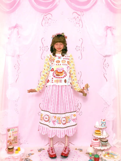 Sweet Print Yellow Checkered Contrast Base Layer【s0000014159】