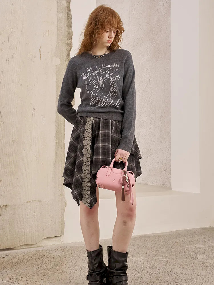 Kitten Crewneck Oversized Sweater Knit Top【s0000014065】