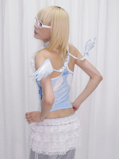 Starlight Print Angel Wings Collar【s0000013869】