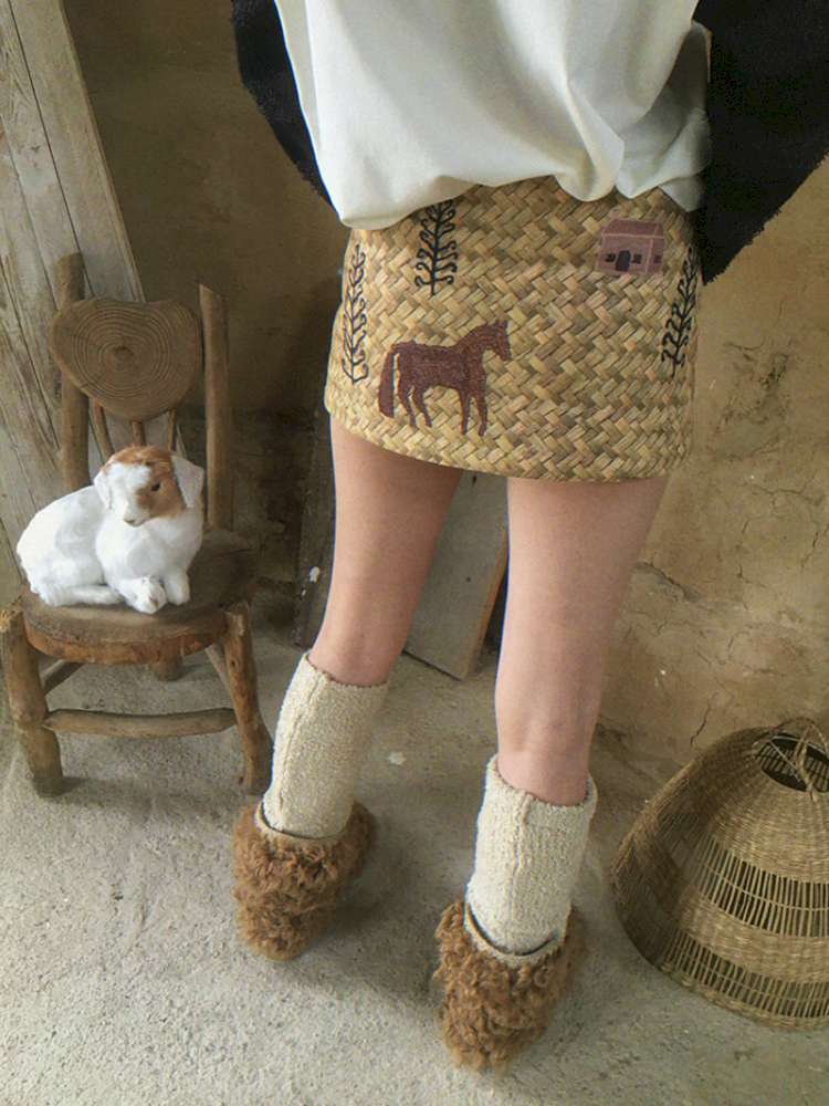 Bamboo Pony Print Padded Skirt【s0000015079】