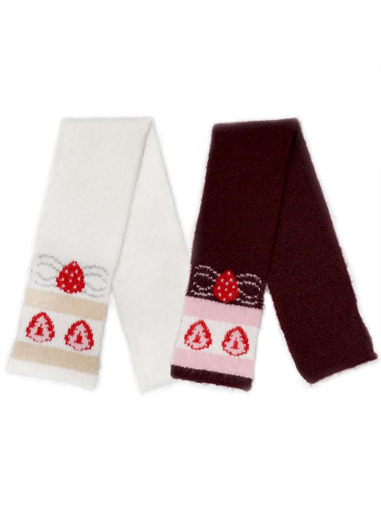 Strawberry Cake Jacquard Knit Scarf【s0000014943】