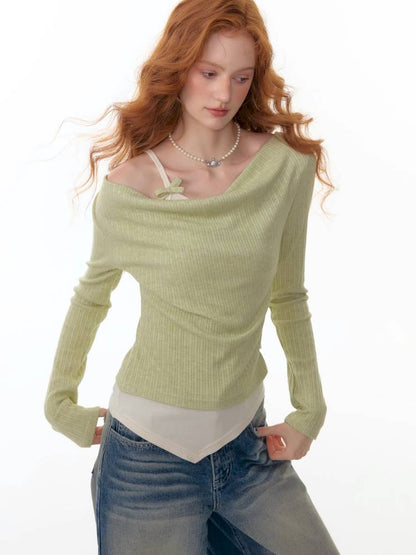 Slim Fit Top Long Sleeve Knit T-Shirt【s0000014354】