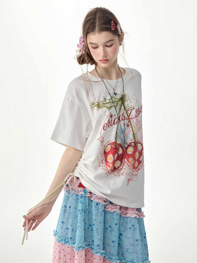 Daisy Cherry Vintage T Shirt【s0000017264】