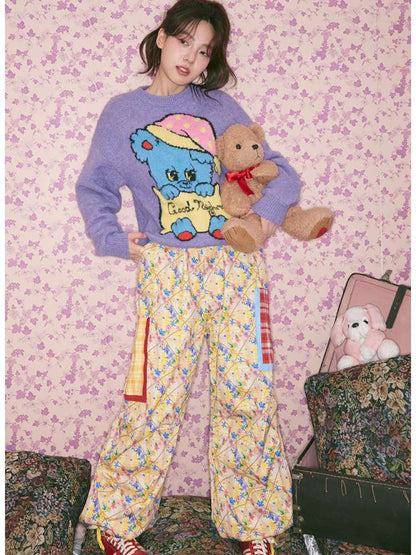 Yellow Floral Plaid Umbrella Pants【s0000015371】