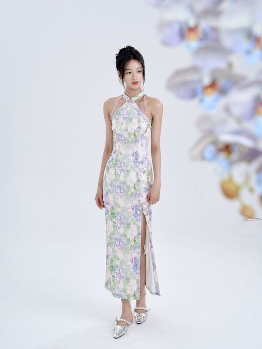 Cold beauty jacquard satin slim dress【s0000008771】