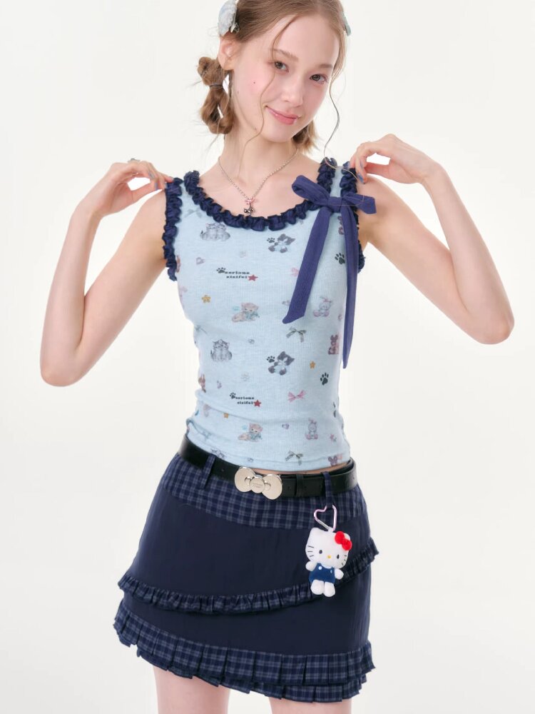 Printed Fungus Slim Camisole Top【s0000016622】