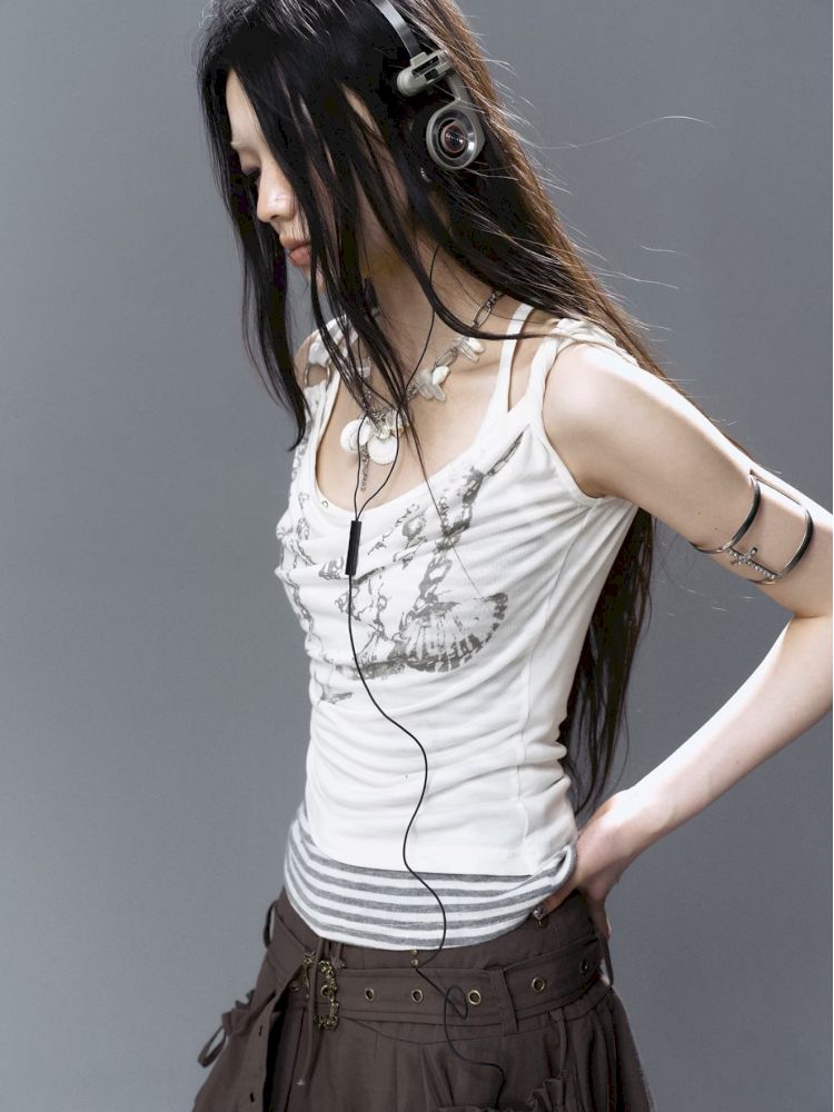 Striped Knit Cami Tank【s0000012628】