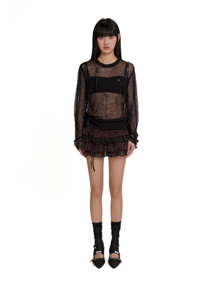 Anti-exposure pleated short skirt【s0000012557】
