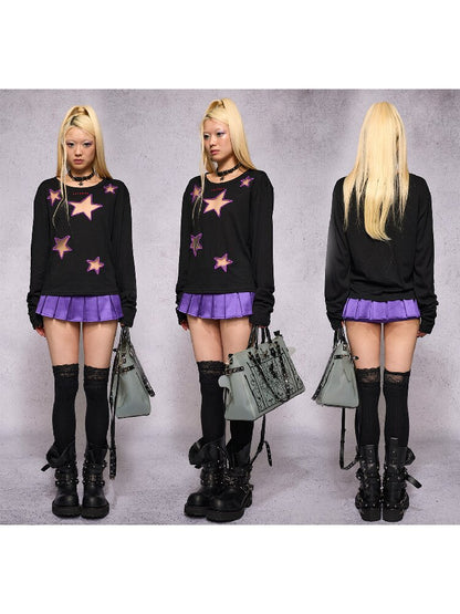 Satin Solid Pleated Mini Skirt【s0000018738】