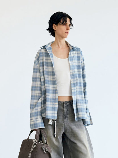 Plaid thin long-sleeved shirt【s0000013202】