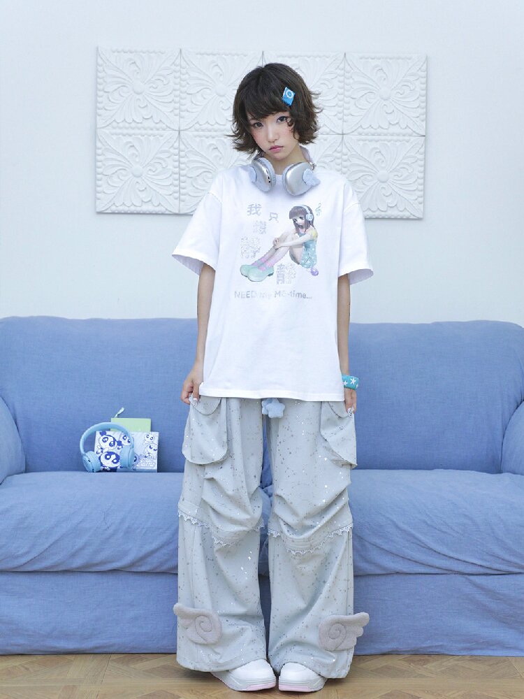 Teal Green Wings Cargo Pants【s0000016549】