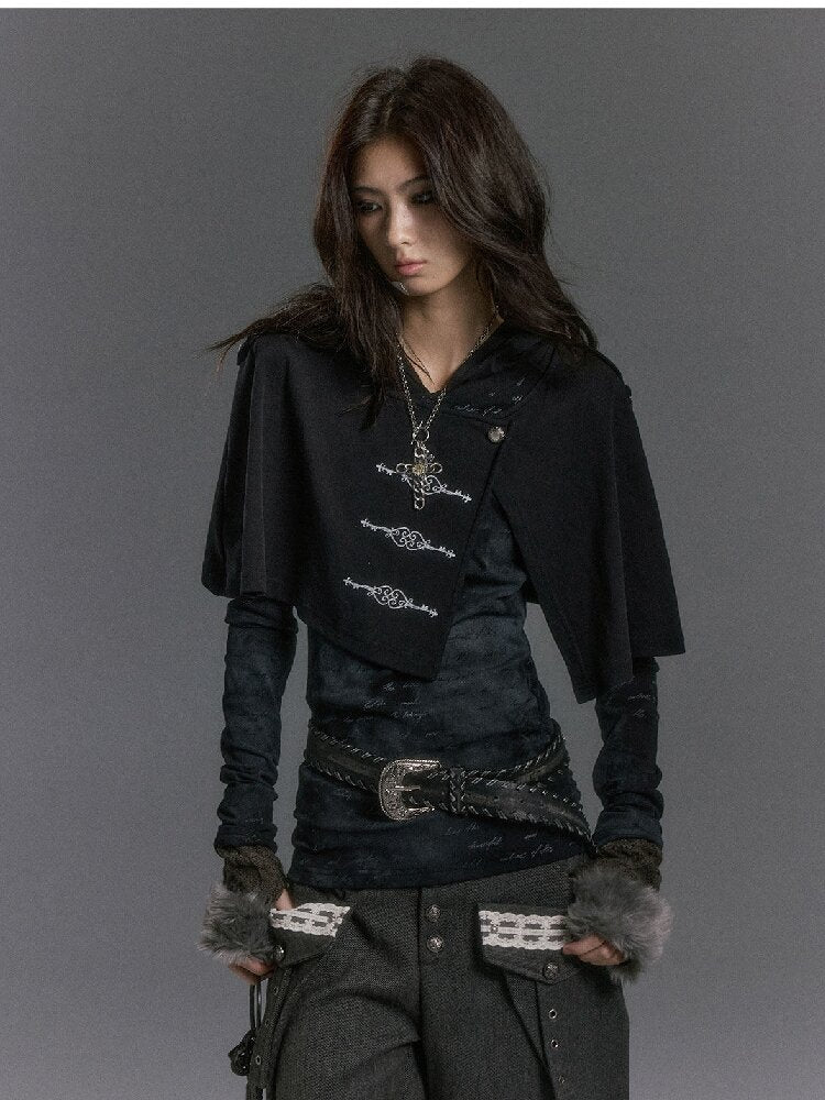 Embossed Silver Lettered Hooded Knit【s0000019236】