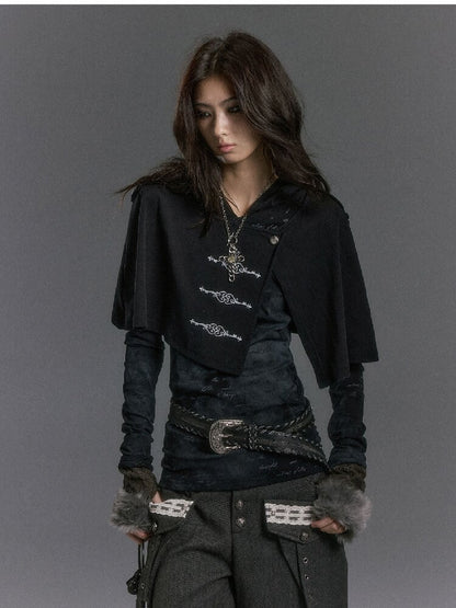Embossed Silver Lettered Hooded Knit【s0000019236】