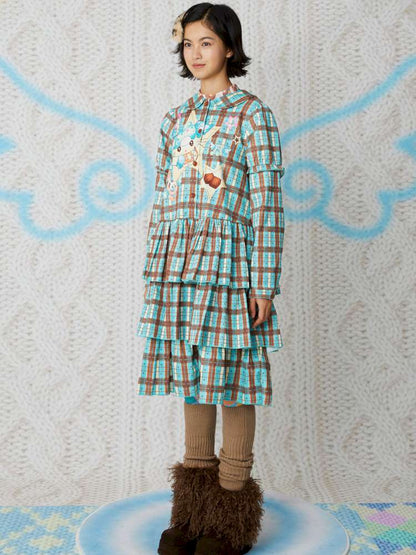 Plaid Doll Collar Cake Dress【s0000015107】