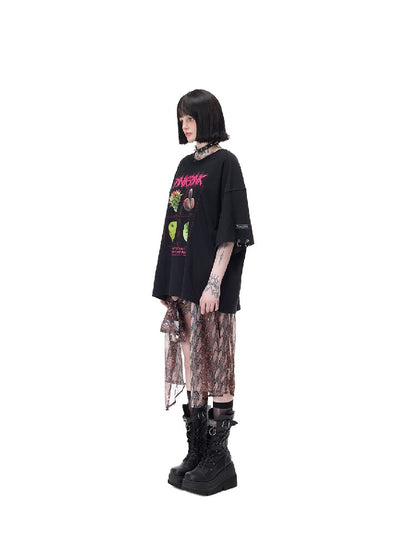 Plant Punk Graphic Loose T-Shirt【s0000017713】