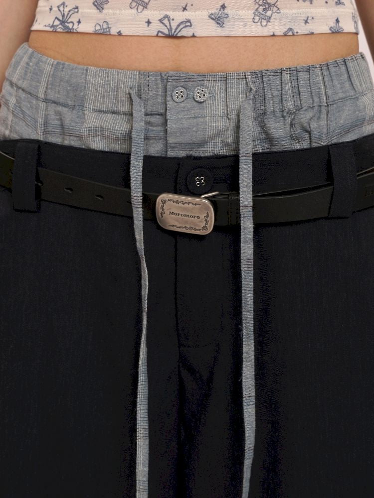 Drawstring waist casual mid-length pants【s0000012537】