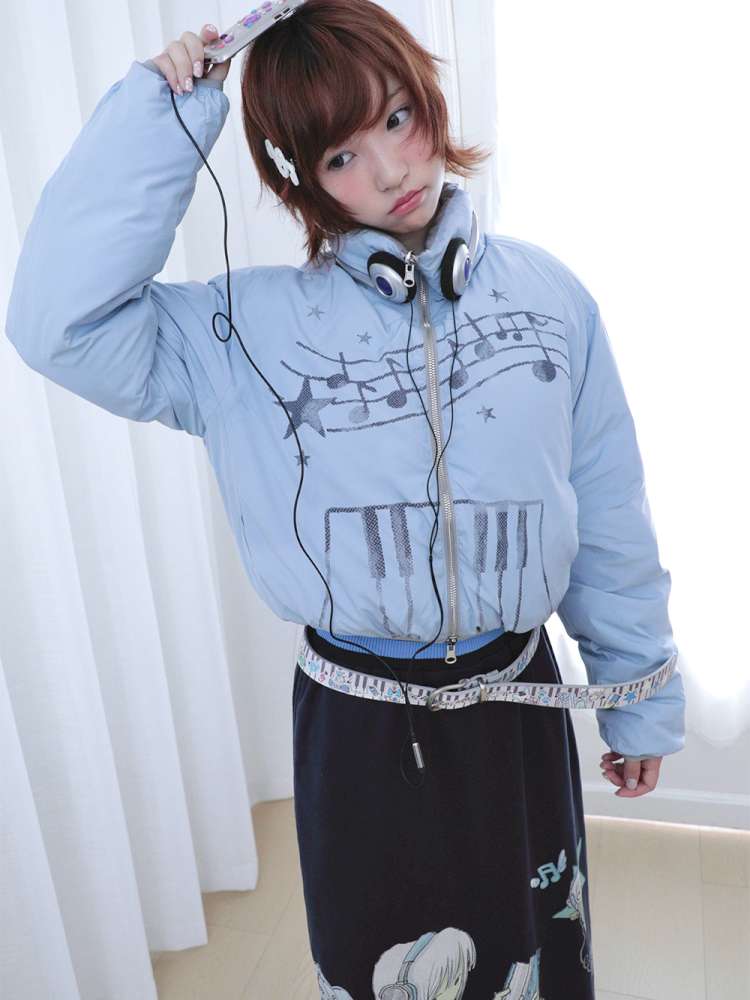 Dreamcore Blue Gray Reversible Padded Jacket【s0000014698】
