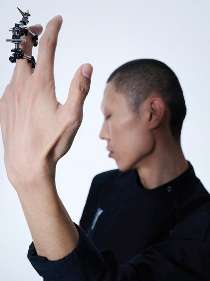 Handmade Beaded Bio Punk Open Ring【s0000018836】