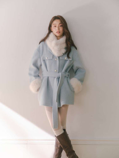 Mid-Length Wool Blend Jacket【s0000014608】