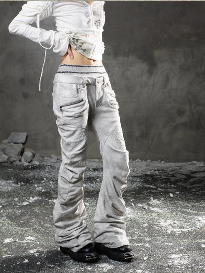 Double Waist Scimitar Stacked Sweatpants【s0000015959】