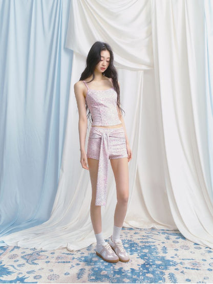 Camisole Top Strappy Shorts Set【s0000012150】