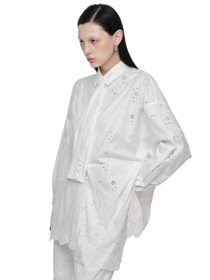 Hollow Jacquard Fabric Silhouette Shirt【s0000011619】