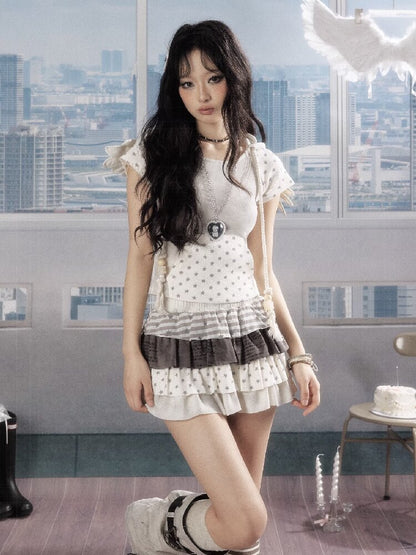 Patchwork Pentagram Lace Short Skirt【s0000016535】