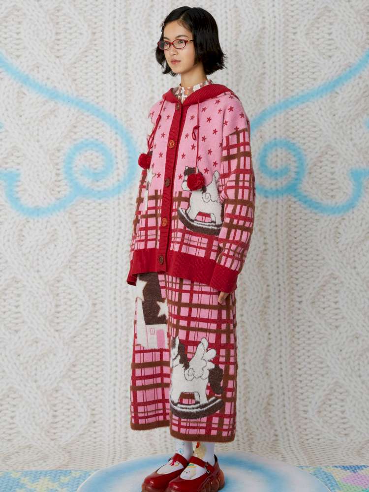 Hooded Horse Cardigan Sweater【s0000015109】