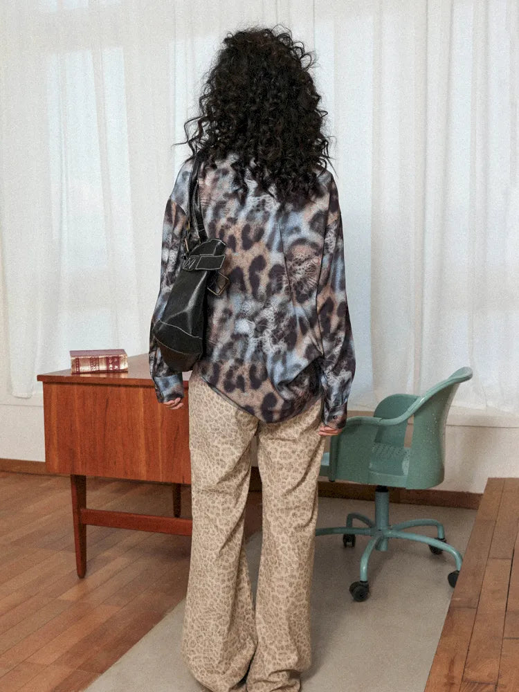 Leopard Print Cuban Collar Long-Sleeve Shirt【s0000013988】
