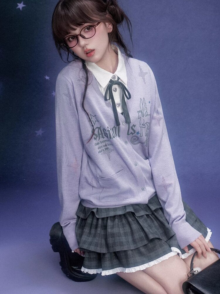 Galaxy Light Purple Star Cardigan【s0000015755】