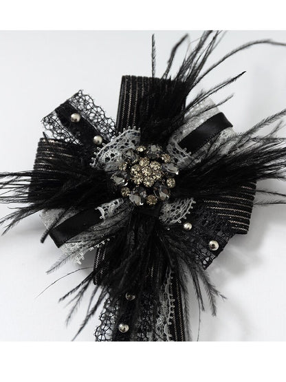 Court Lace Satin Ribbon Brooch【s0000017246】