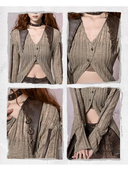 Slim thin long-sleeved top knitted cardigan【s0000007669】