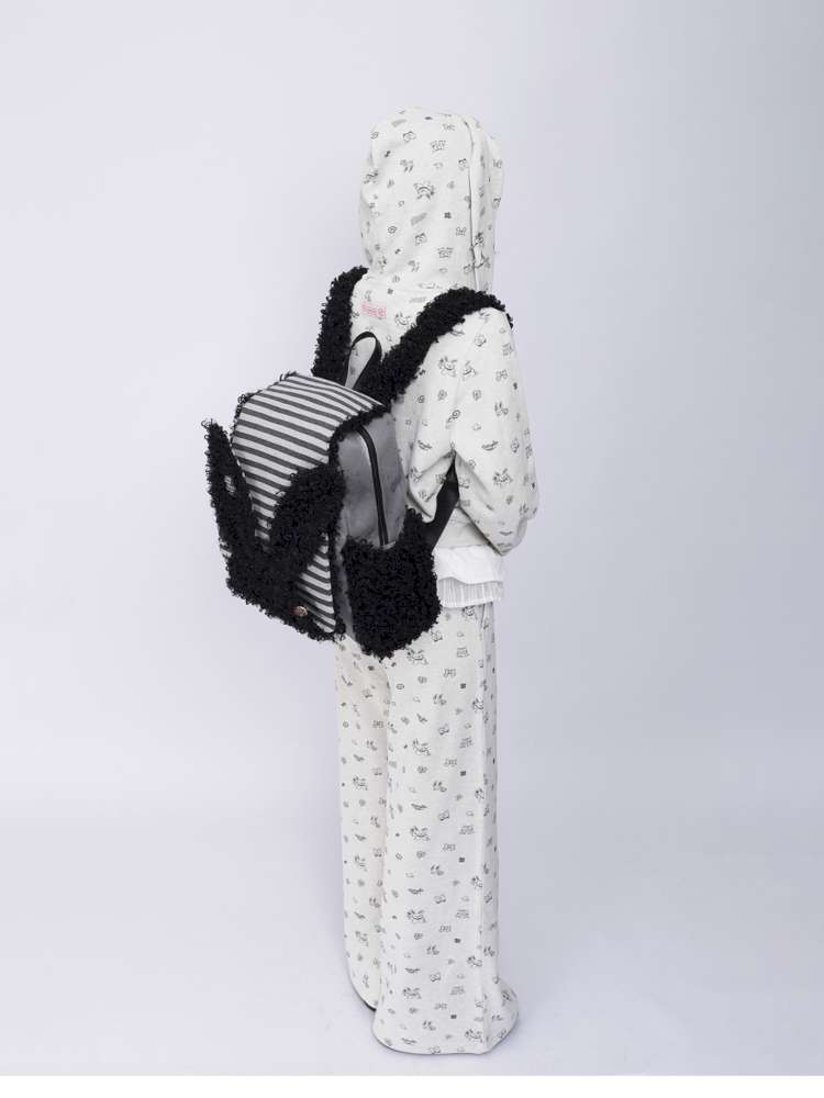 Rabbit Ears Fur Computer School Bag【s0000014615】