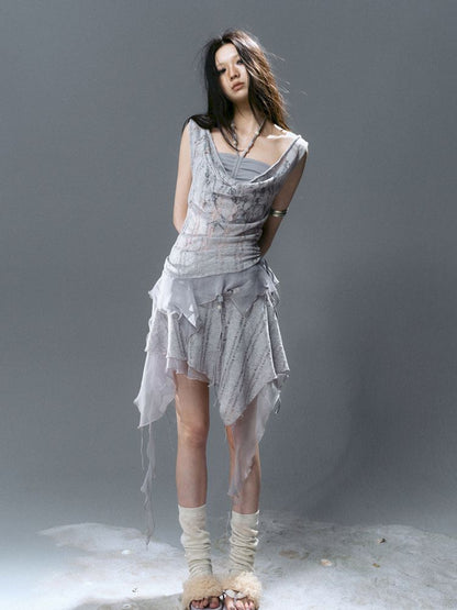 Hollow Swing Neck Sleeveless Blouse【s0000012644】