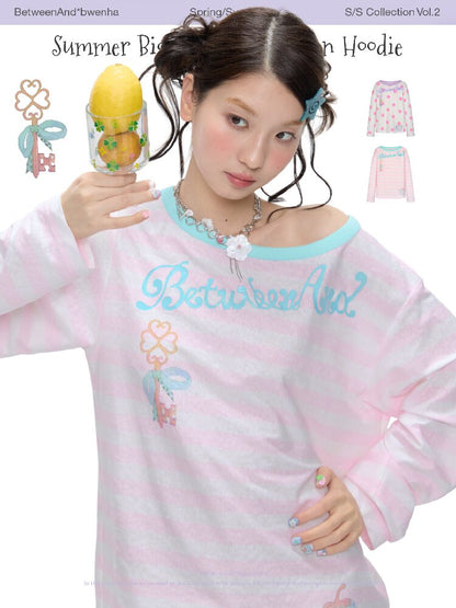 Polka Dot Stripe Long Sleeve Top【s0000016397】