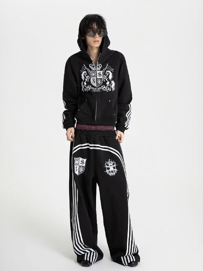 Plaid Double Waist Printed Sweatpants【s0000018571】