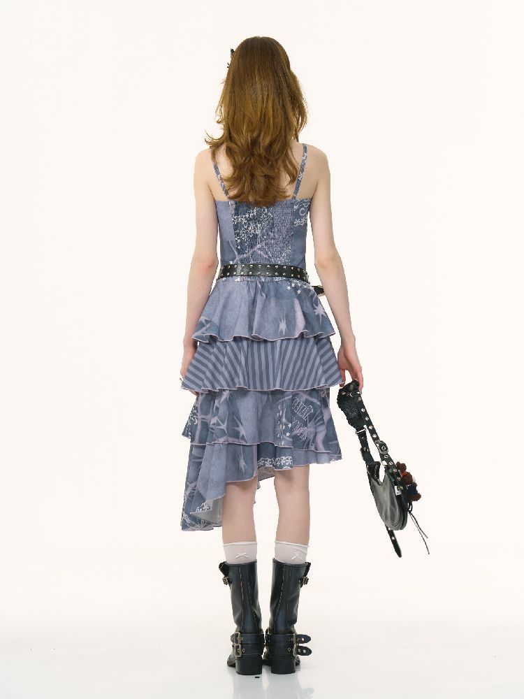 Pleated Cake Hem Halter Dress【s0000012259】