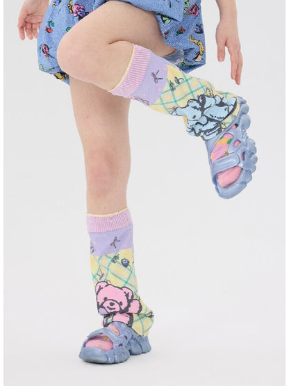 Bear Print Lace Stack Socks【s0000016708】