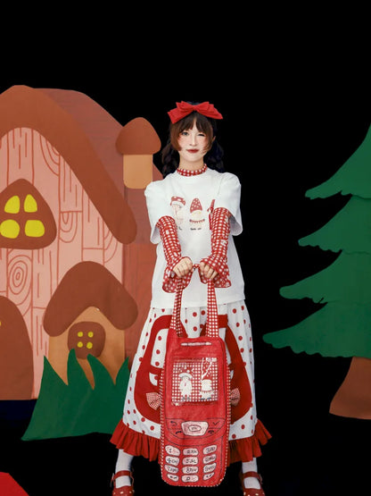 Bow Tie Versatile White Short-Sleeve T-Shirt【s0000013931】