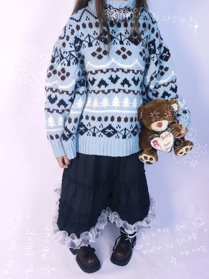 Hand-Knitted Jacquard Sweater【s0000014348】