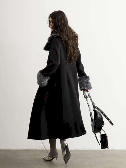 Diagonal Collar Waist Woolen Coat【s0000015197】