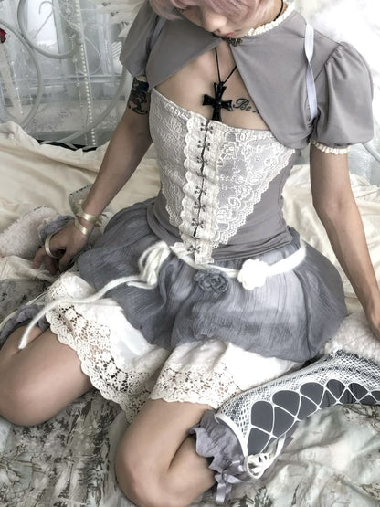 Fake two-piece tight short T-shirt【s0000013528】